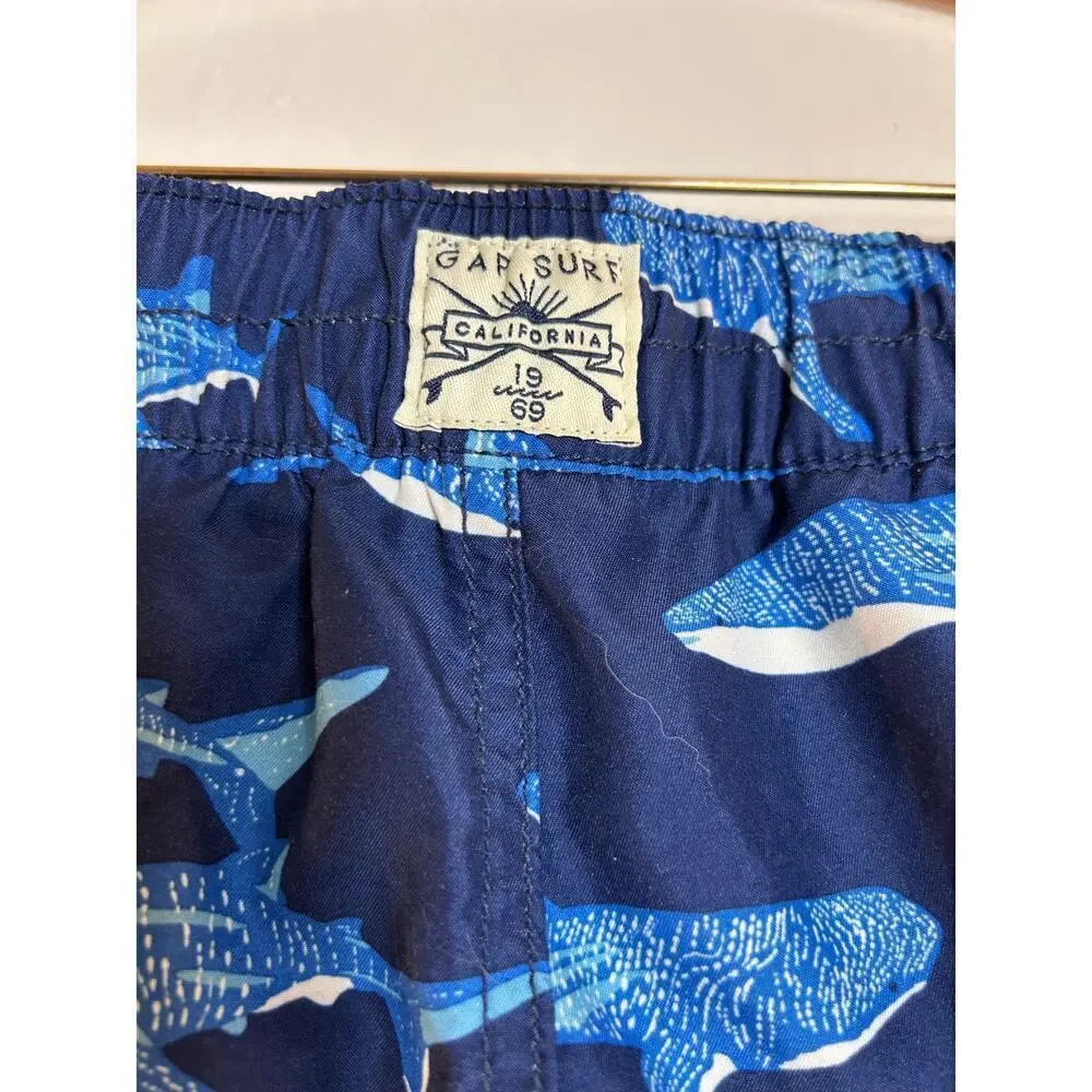 GAP KIDS Boy’s Blue Shark Camouflage Swim Board Shorts / Size: L 10